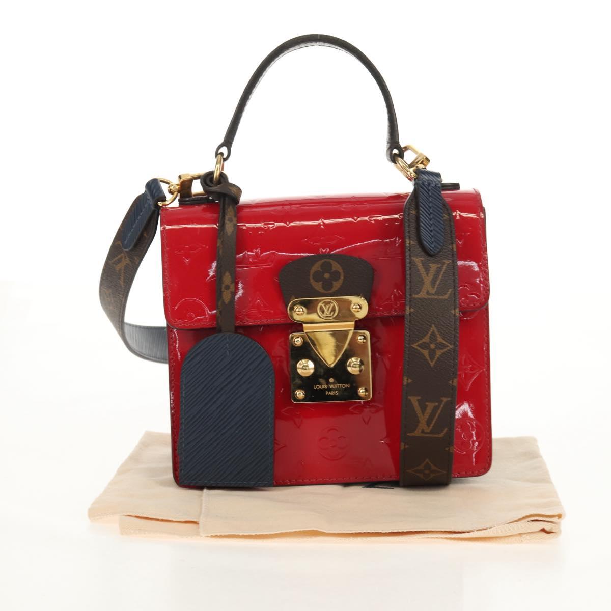LOUIS VUITTON Monogram Vernis Spring Street PM Bag Scarlet M90505 Auth 154091V