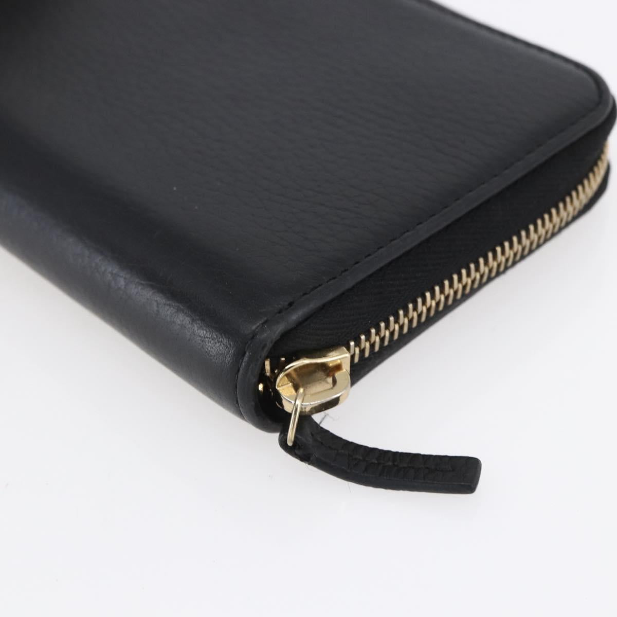 GUCCI Long Wallet Leather Black 449347 Auth 154098