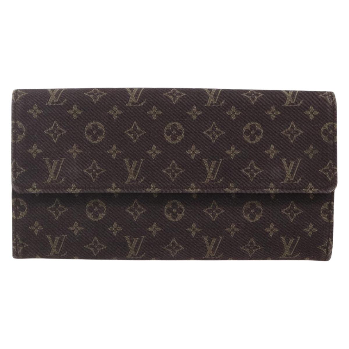 LOUIS VUITTON Monogram Mini Lin Portefeiulle Sarah Wallet M95234 LV Auth 154100