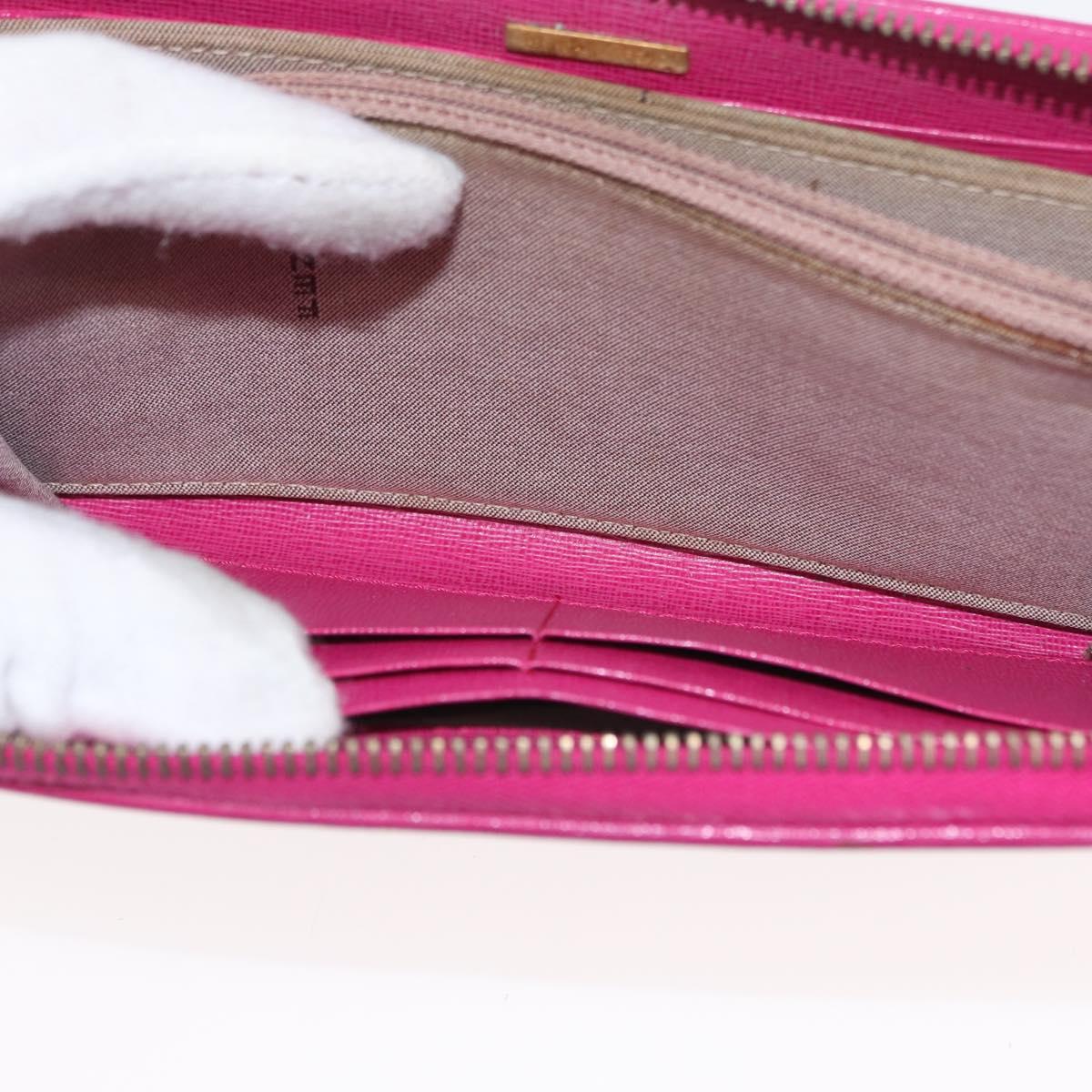 FENDI Zucca Canvas Long Wallet Black Brown Auth 154103