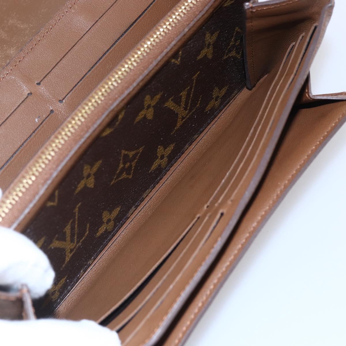 LOUIS VUITTON Monogram Portefeuille Elysee Long Wallet Camel M60361 Auth 154105