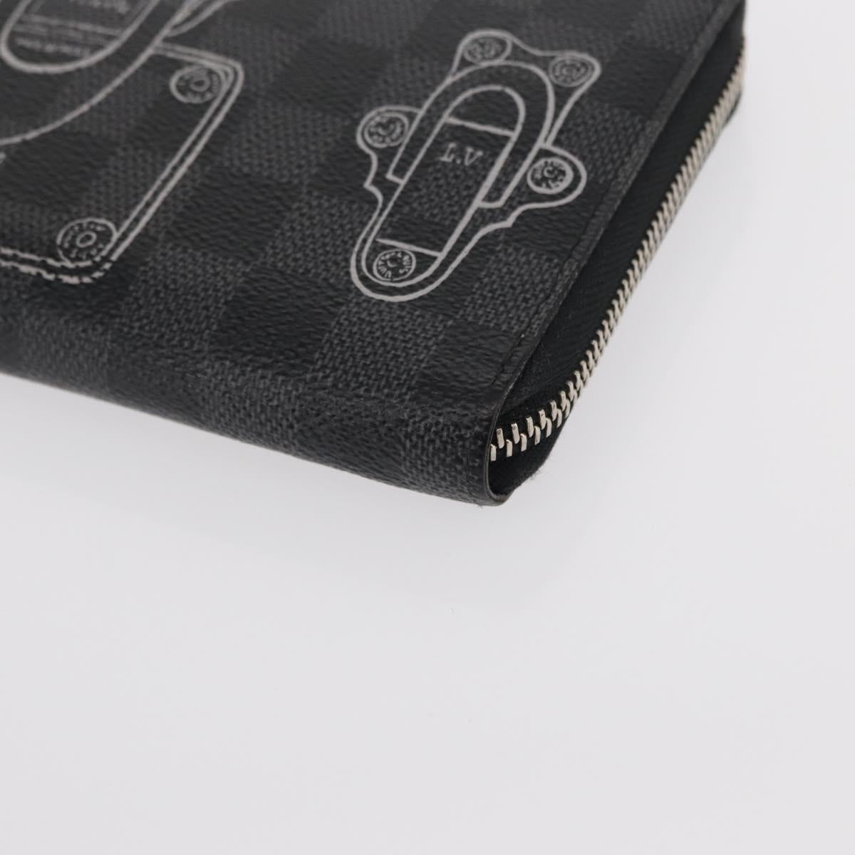 LOUIS VUITTON Damier Graphite Zippy Organizer Trunk & Lock N63182 Auth 154106