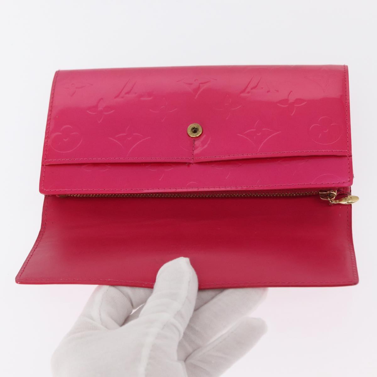 LOUIS VUITTON Vernis Porte MonnaieCredit Wallet Fusha Pink M91236 LV Auth 154108V