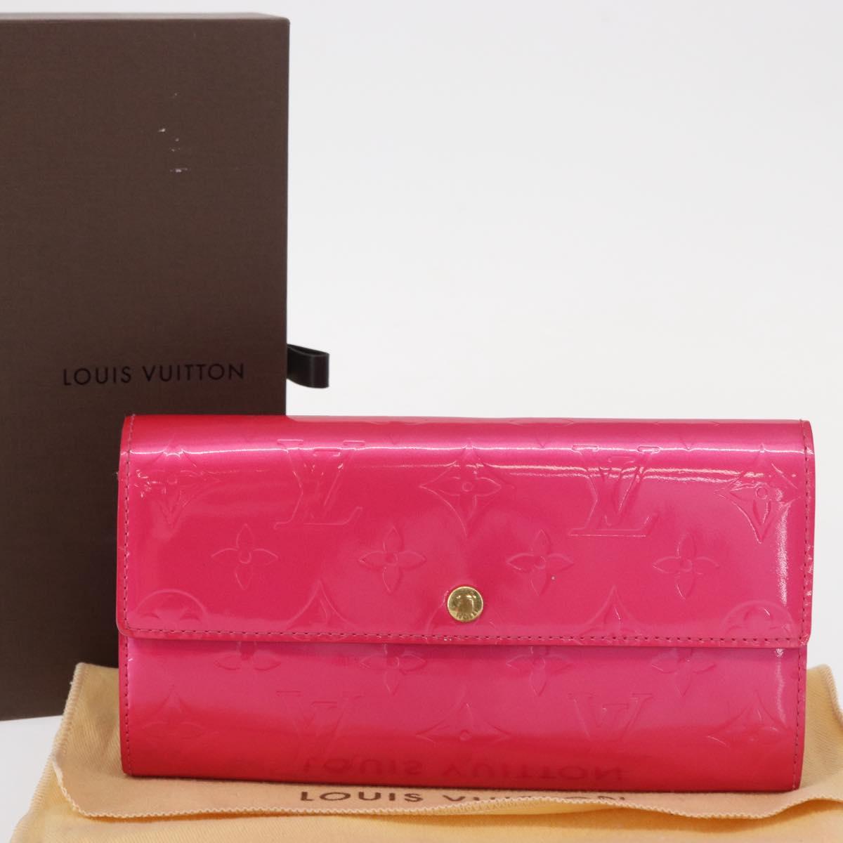 LOUIS VUITTON Vernis Porte MonnaieCredit Wallet Fusha Pink M91236 LV Auth 154108V