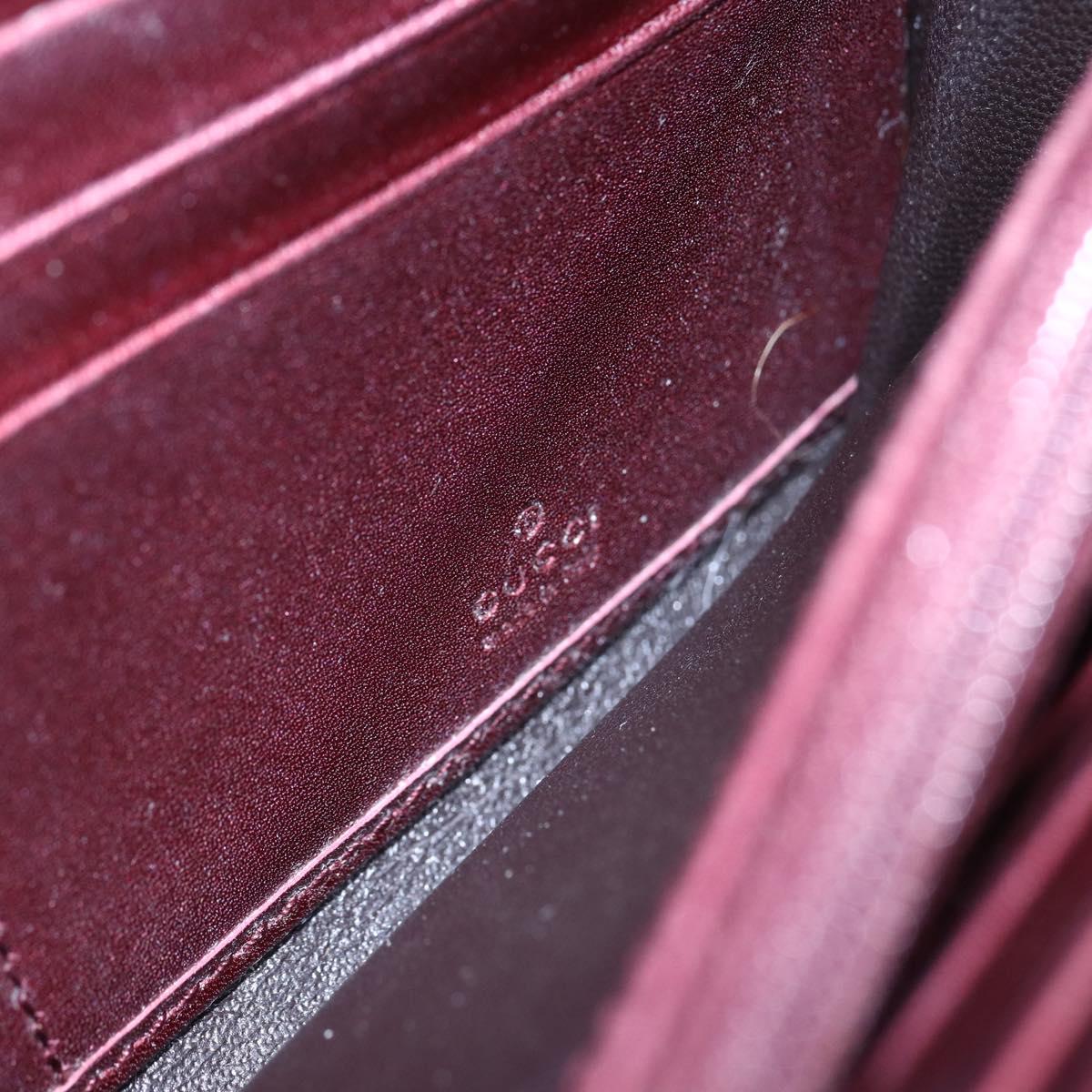 GUCCI GG Canvas Guccissima Lovely Heart Wallet Bordeaux Gold 251861 Auth 154109