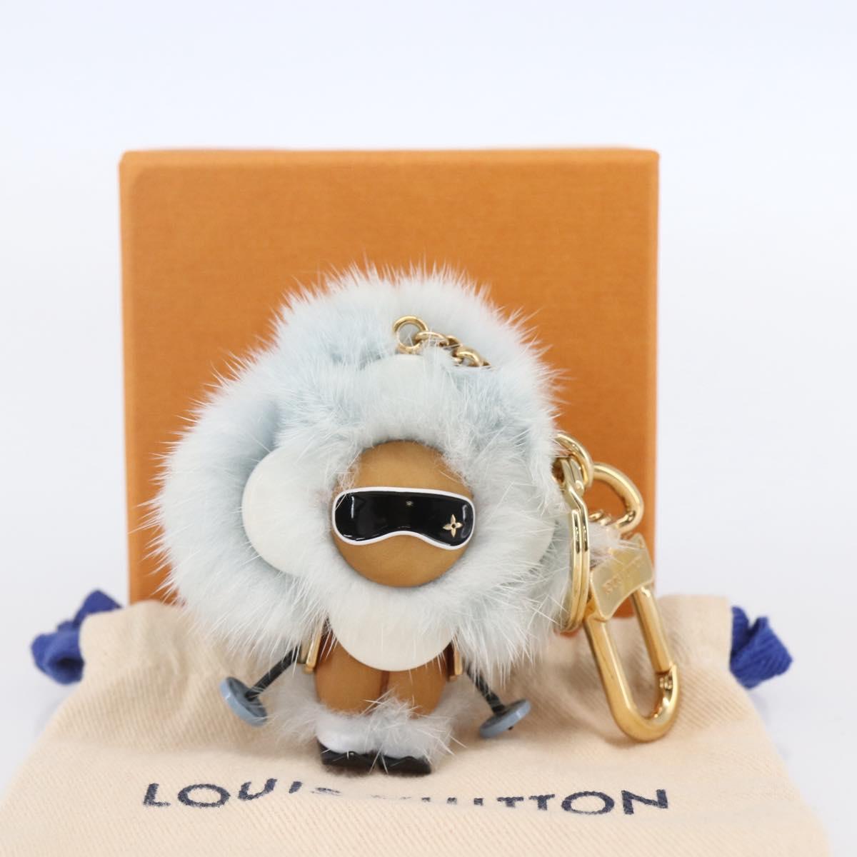 LOUIS VUITTON Porte Cles Vivienne Christmas Ski Charm Blue M67395 Auth 154111SM