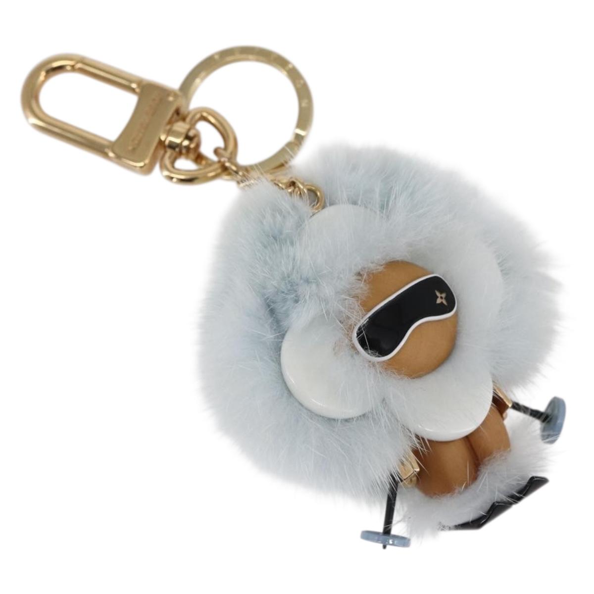 LOUIS VUITTON Porte Cles Vivienne Christmas Ski Charm Blue M67395 Auth 154111SM