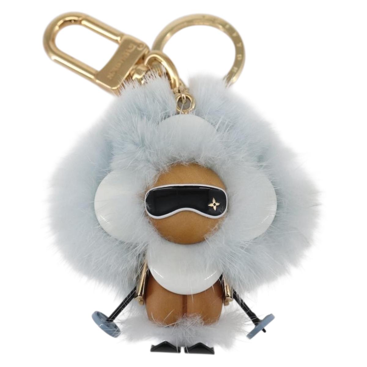 LOUIS VUITTON Porte Cles Vivienne Christmas Ski Charm Blue M67395 Auth 154111SM