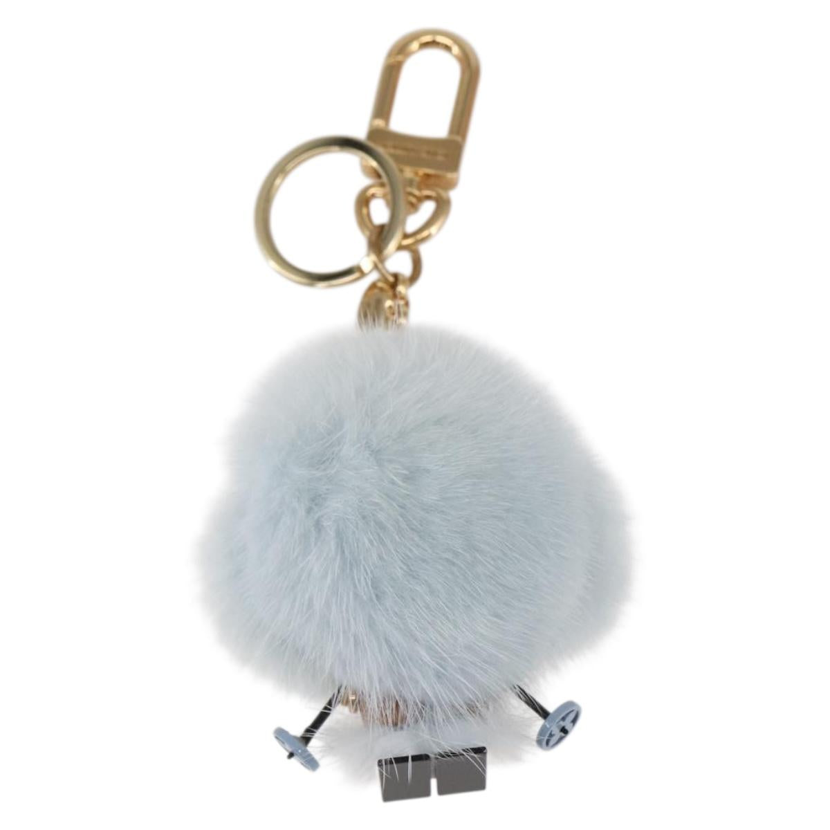 LOUIS VUITTON Porte Cles Vivienne Christmas Ski Charm Blue M67395 Auth 154111SM