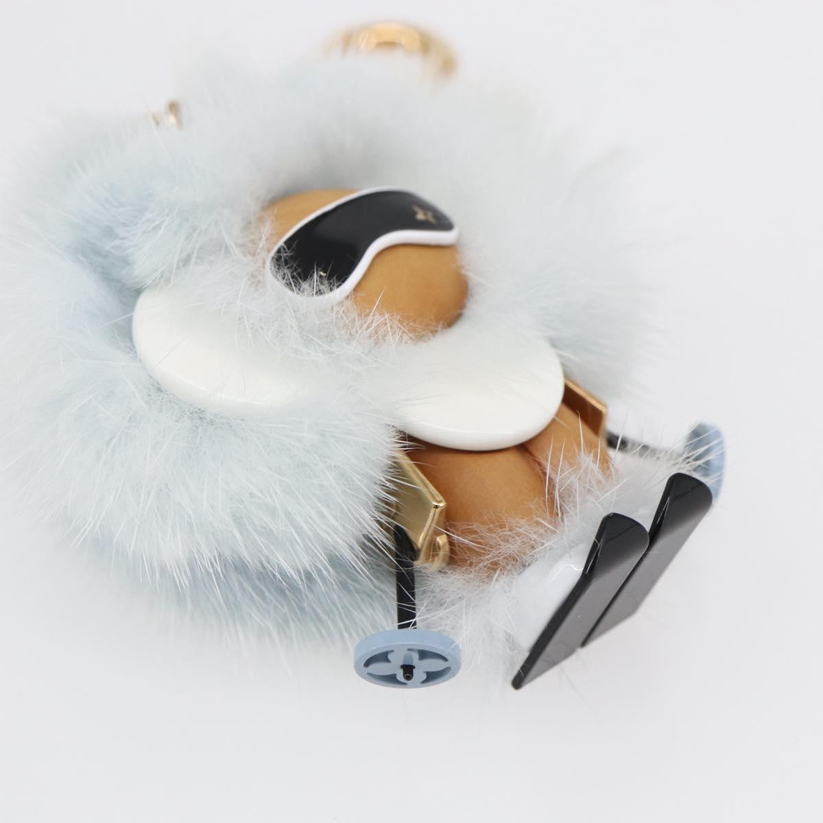 LOUIS VUITTON Porte Cles Vivienne Christmas Ski Charm Blue M67395 Auth 154111SM