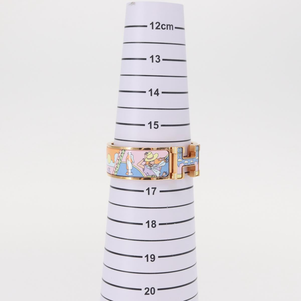 HERMES Click H Bracelet metal Gold Tone FI 02 33 Auth 154113M