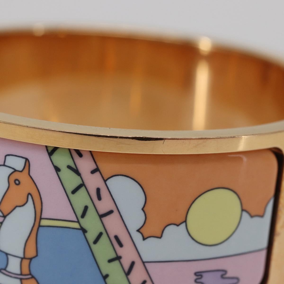 HERMES Click H Bracelet metal Gold Tone FI 02 33 Auth 154113M