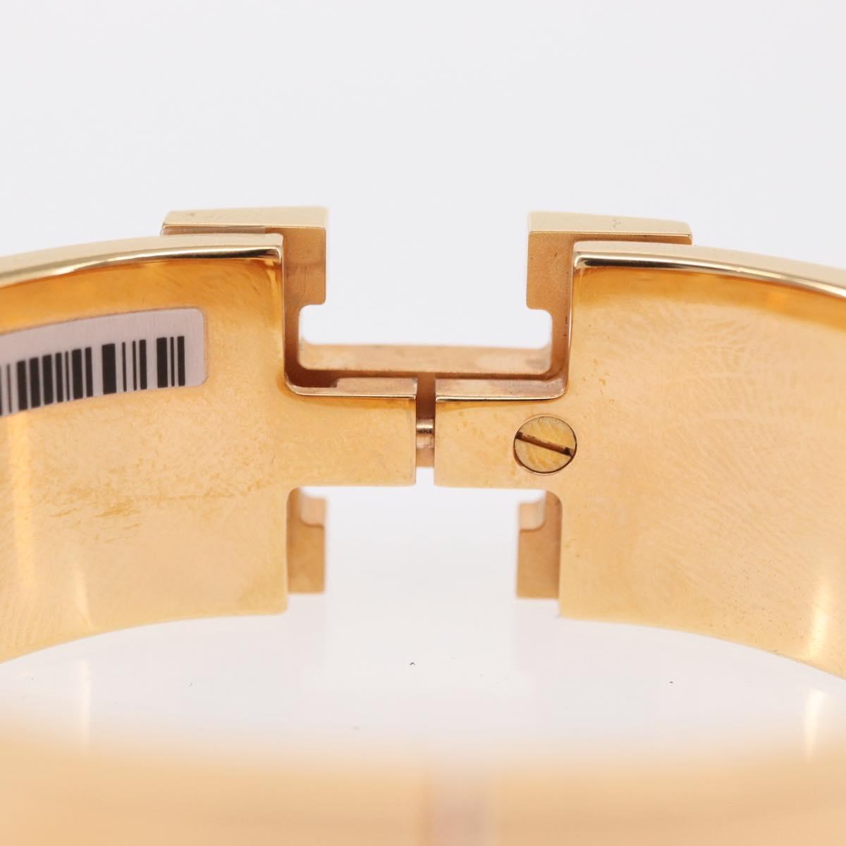 HERMES Click H Bracelet metal Gold Tone FI 02 33 Auth 154113M