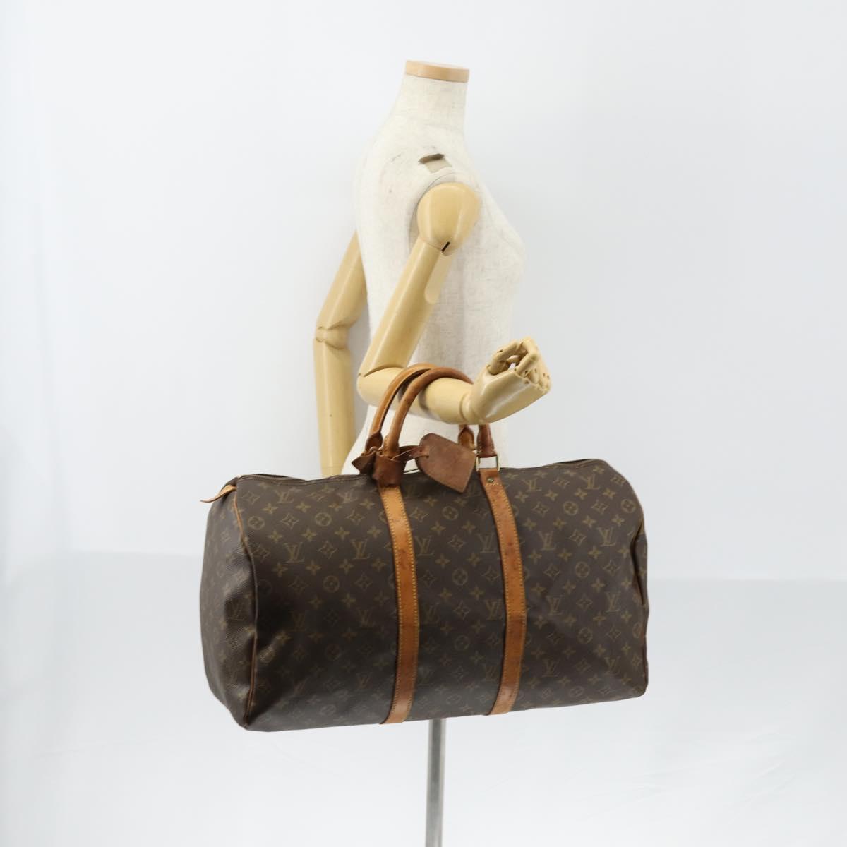 LOUIS VUITTON Monogram Keepall 50 Boston Bag M41426 LV Auth 154151