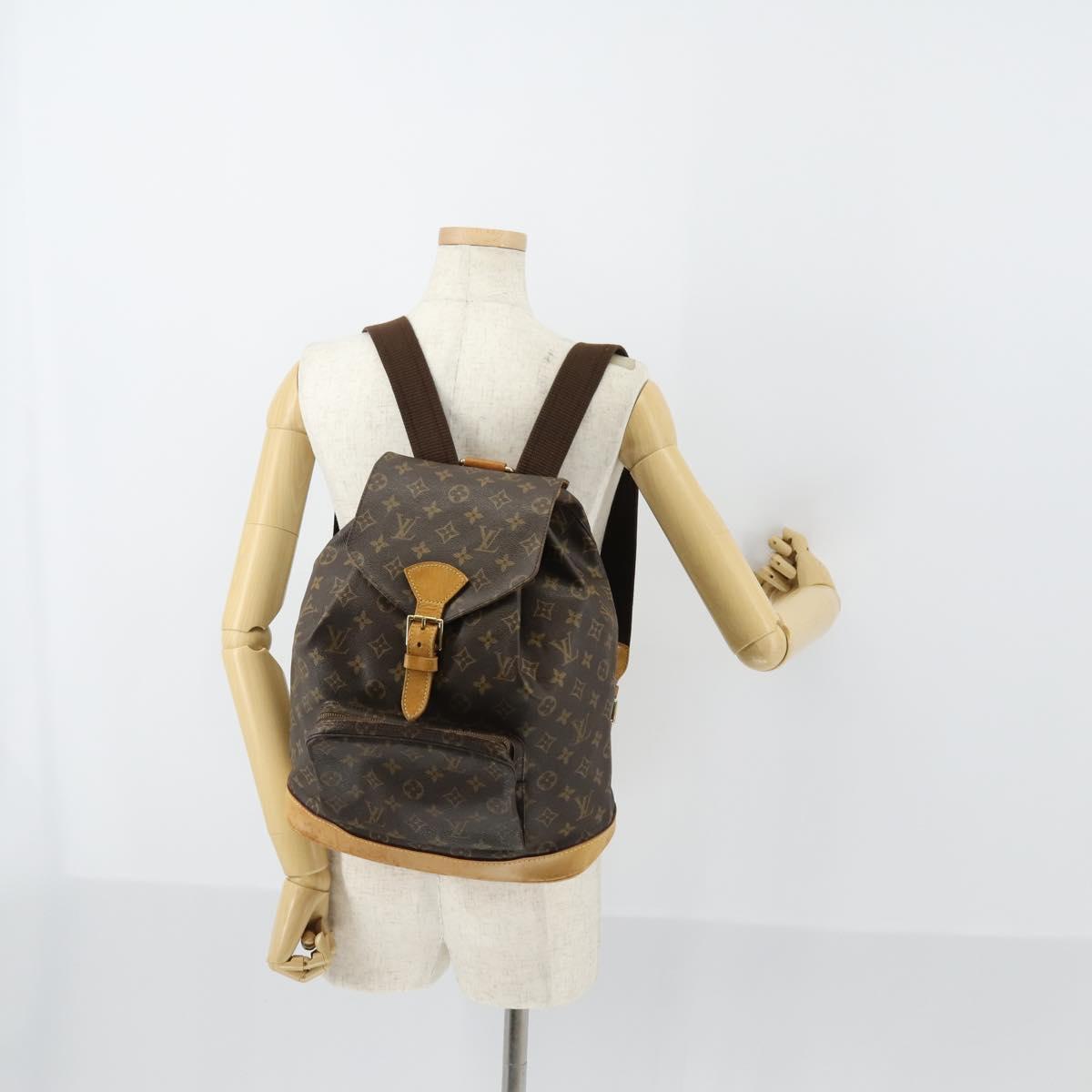 LOUIS VUITTON Monogram Montsouris GM Backpack M51135 LV Auth 154155