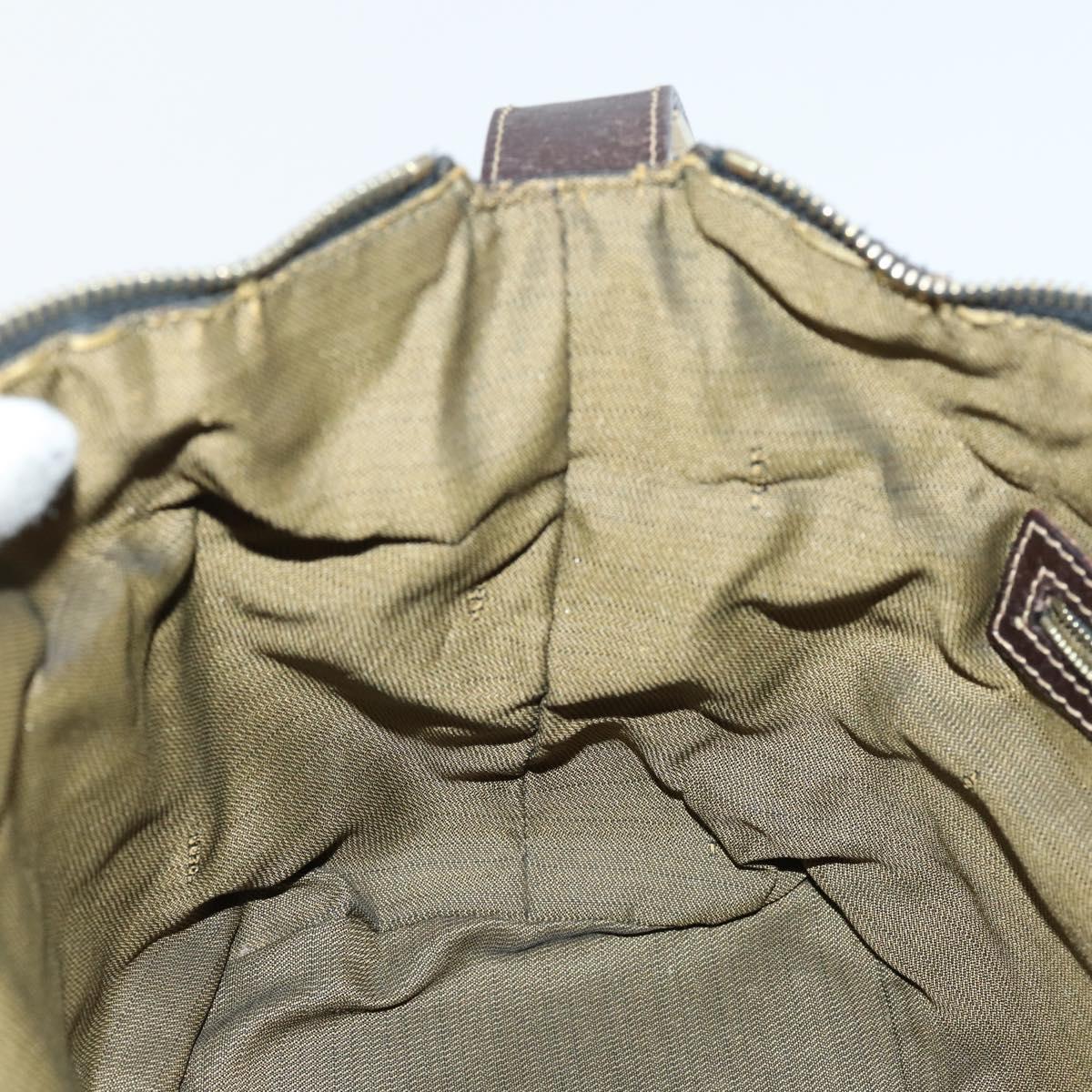 FENDI Zucca Canvas Hand Bag Black Brown Auth 154156