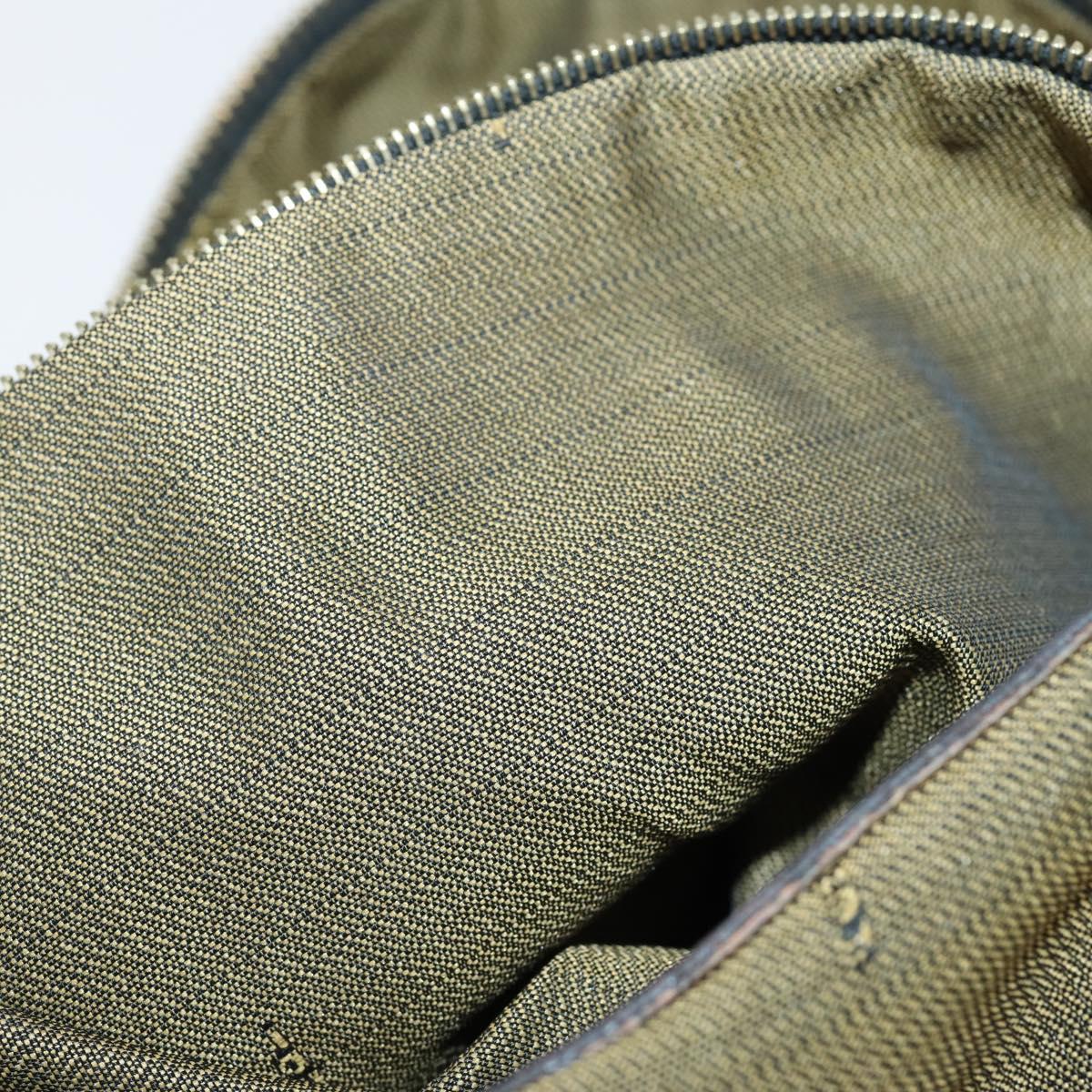 FENDI Zucca Canvas Hand Bag Black Brown Auth 154156