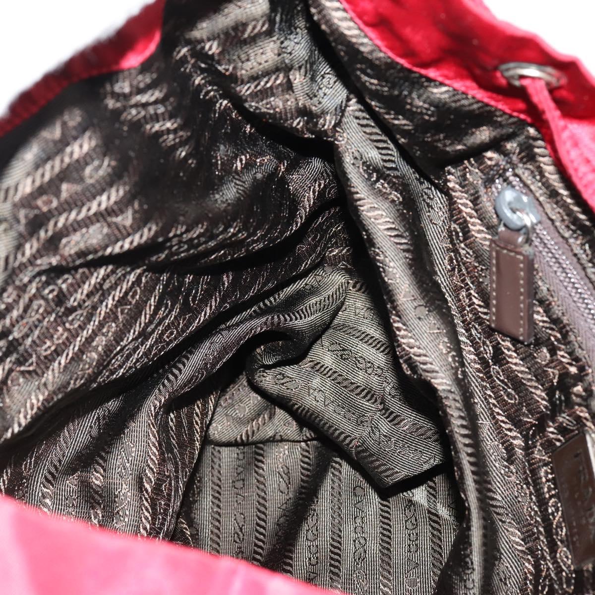 PRADA Backpack Nylon Red Silver Auth 154157