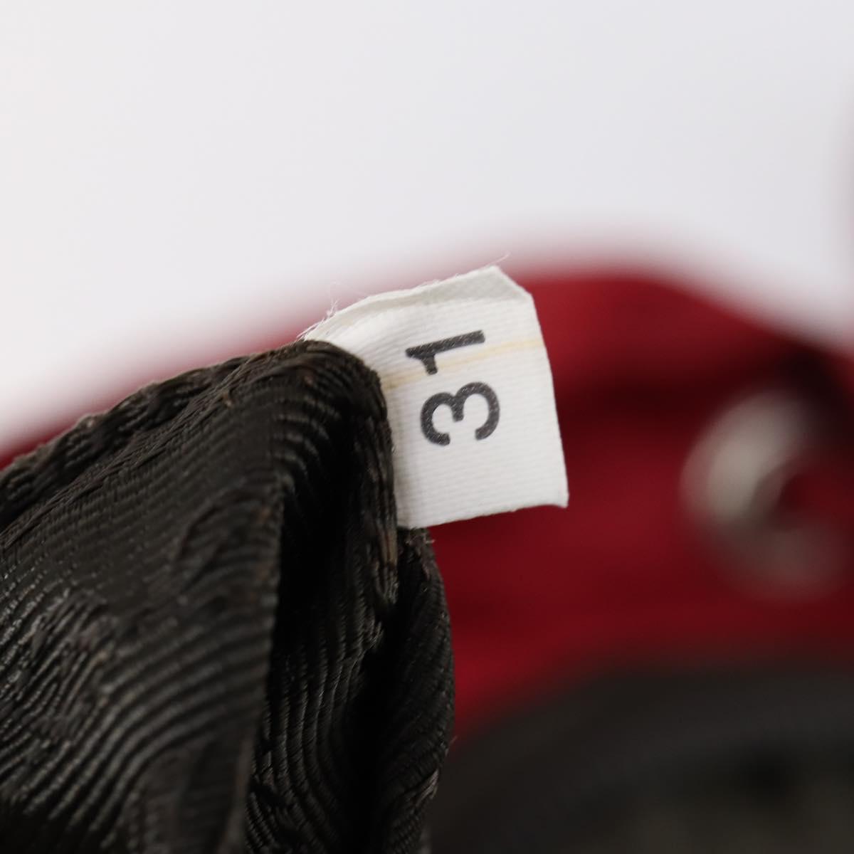 PRADA Backpack Nylon Red Silver Auth 154157