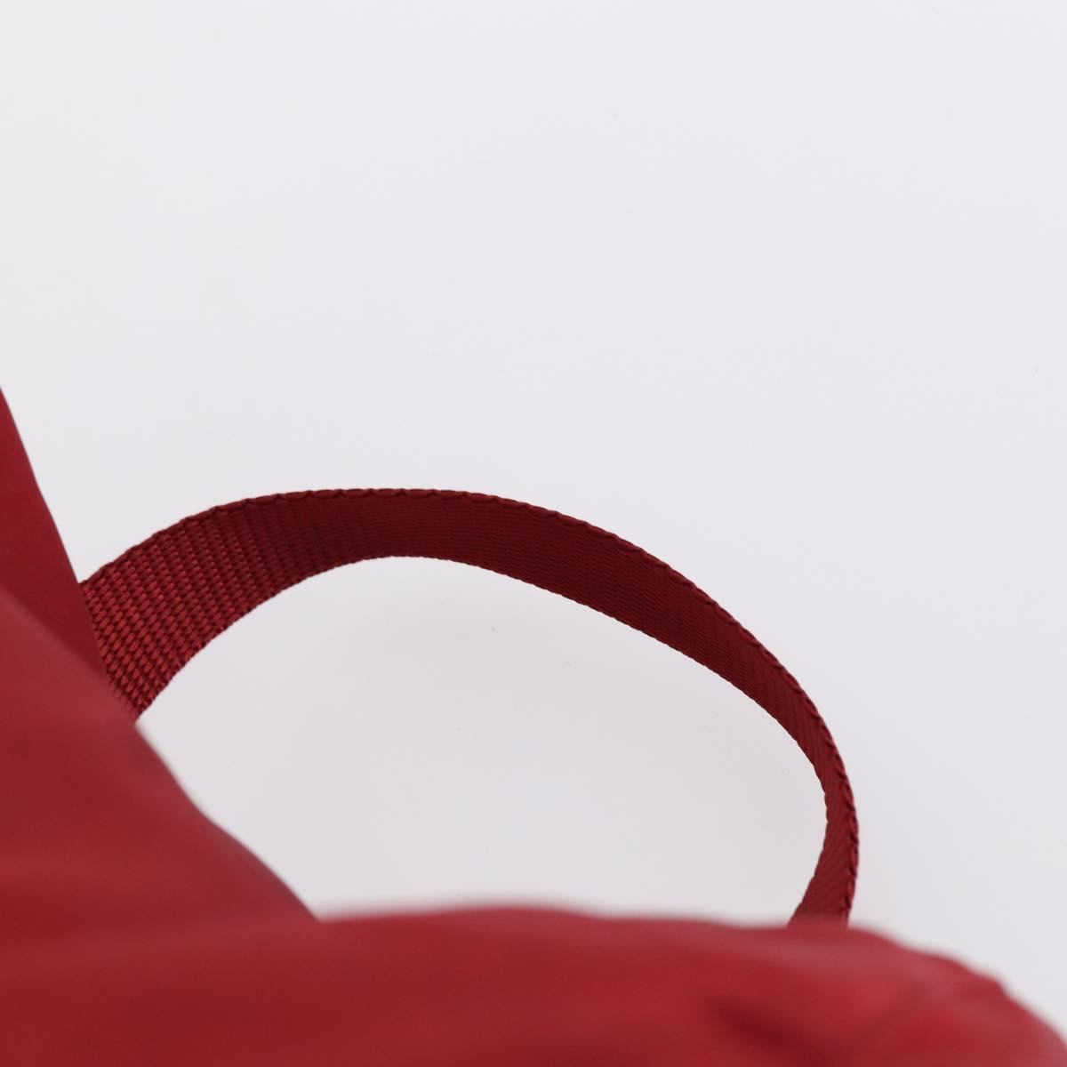 PRADA Backpack Nylon Red Silver Auth 154157