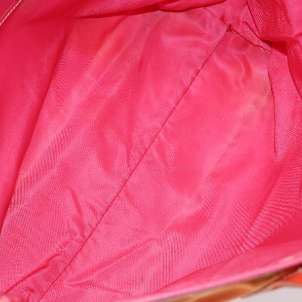 PRADA Tote Bag Nylon Orange Silver Auth 154158