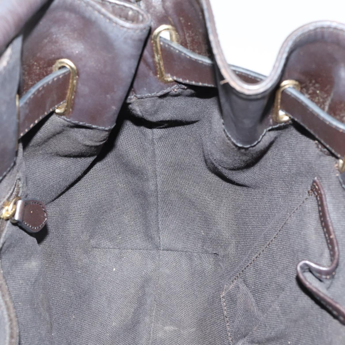 BURBERRY Nova Check Shoulder Bag PVC 2way Beige Gold Auth 154159