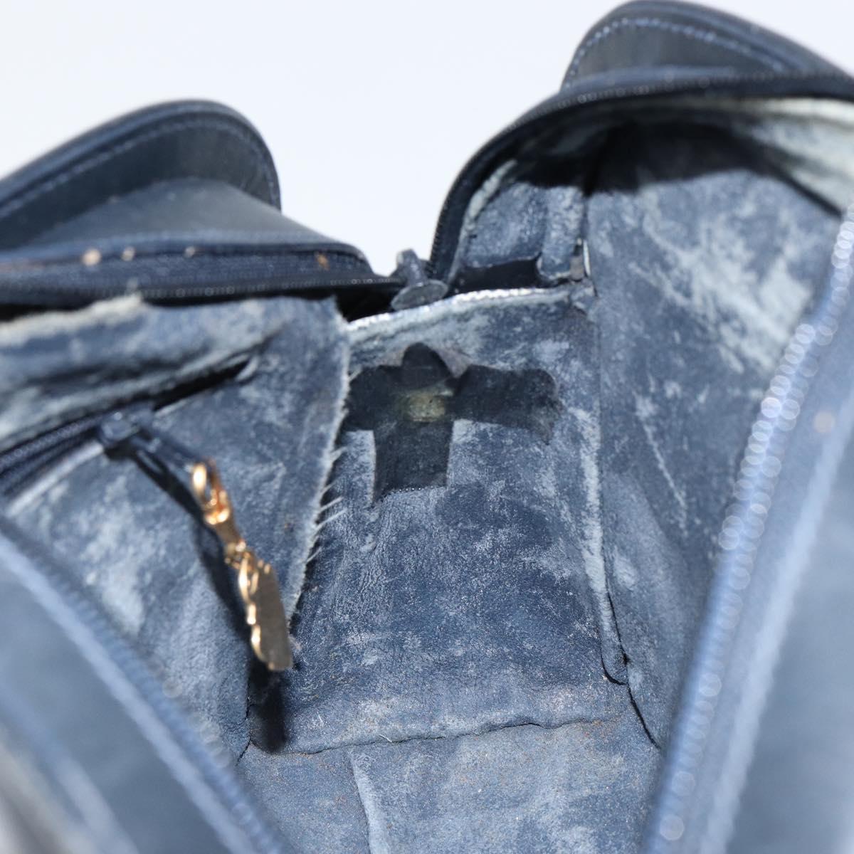 GUCCI GG Supreme Sherry Line Shoulder Bag PVC Navy Gold Auth 154161