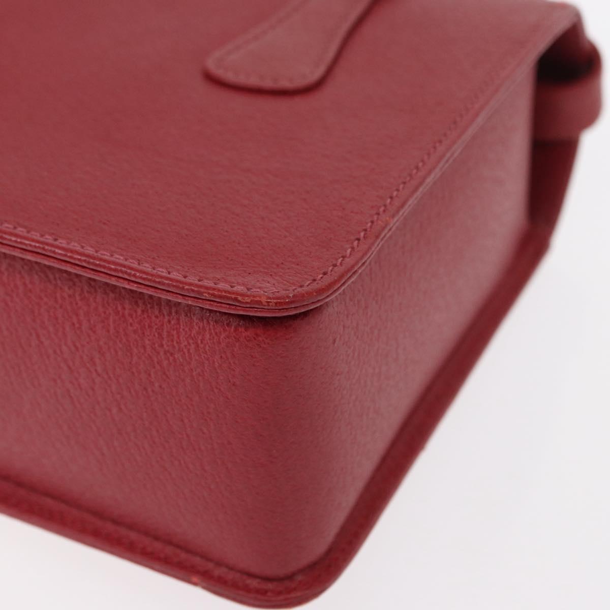 GUCCI Bamboo Hand Bag Leather 2way Red Gold 000 113 0231 Auth 154162M