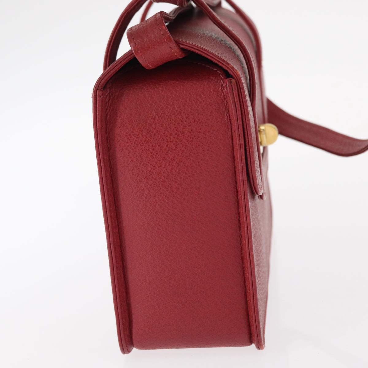 GUCCI Bamboo Hand Bag Leather 2way Red Gold 000 113 0231 Auth 154162M