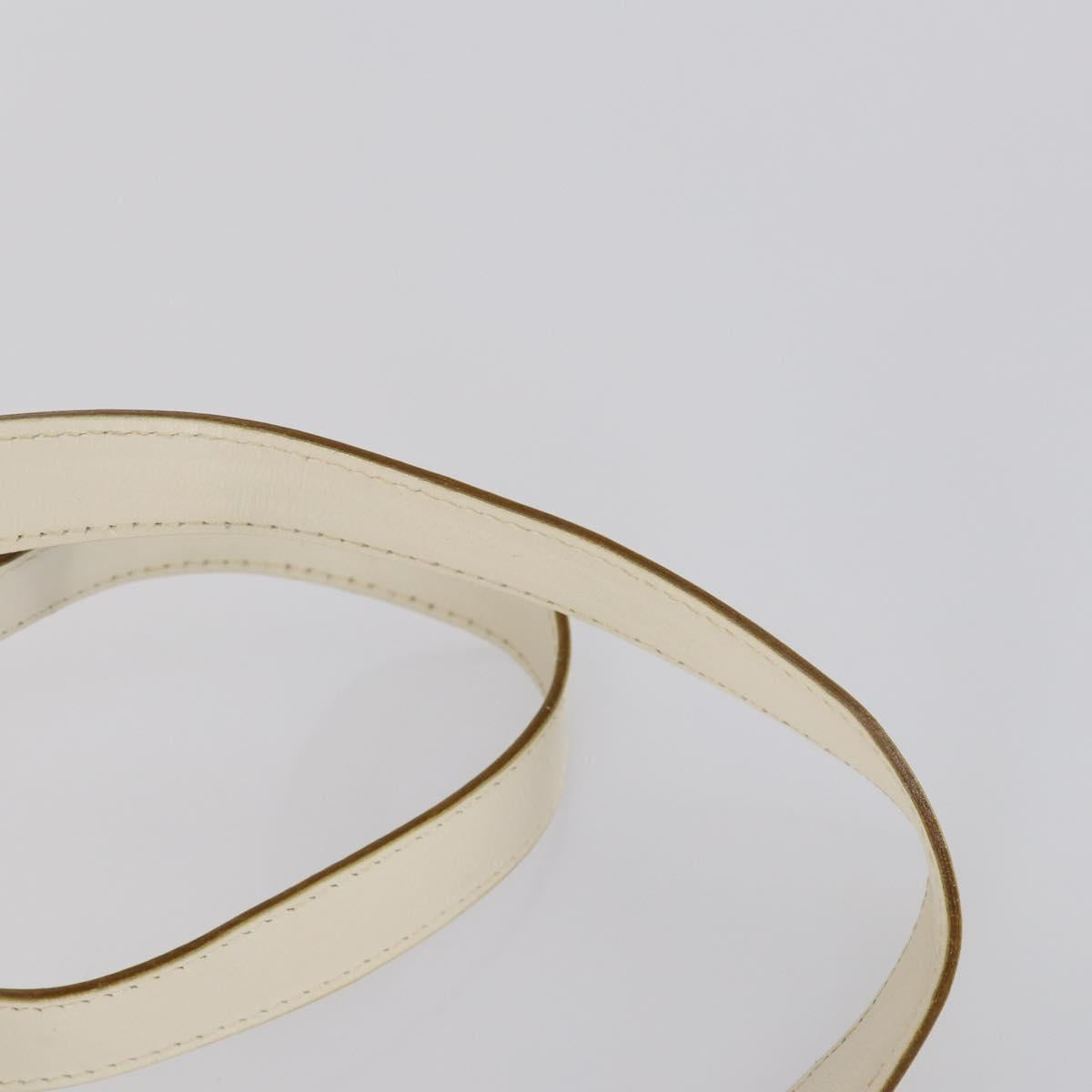 Salvatore Ferragamo Backpack Leather White Gold Auth 154163