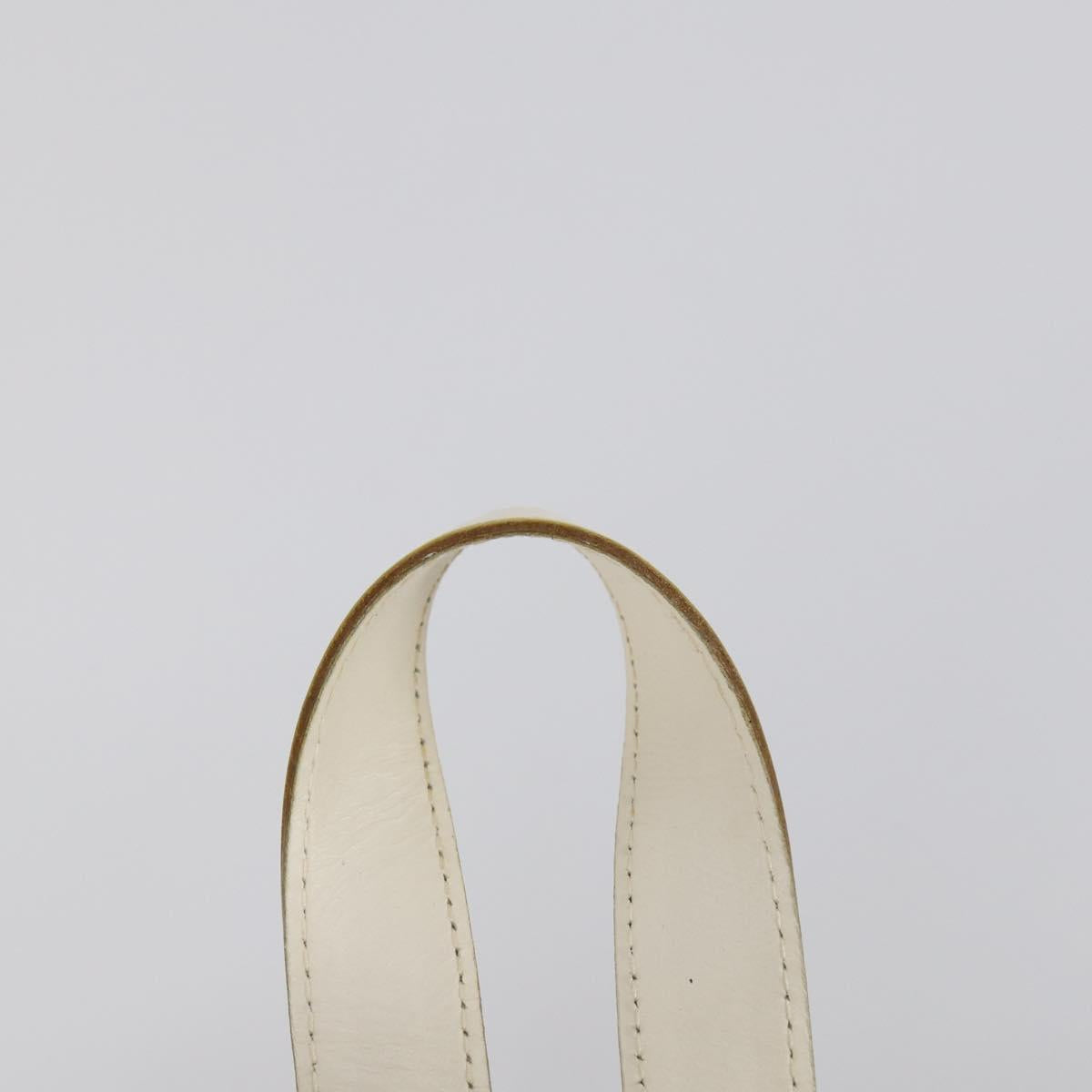 Salvatore Ferragamo Backpack Leather White Gold Auth 154163