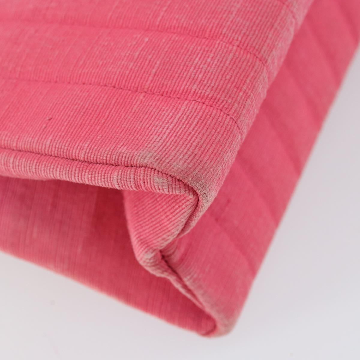 CHANEL Mademoiselle Chain Shoulder Bag Canvas Pink Gold CC Auth 154165