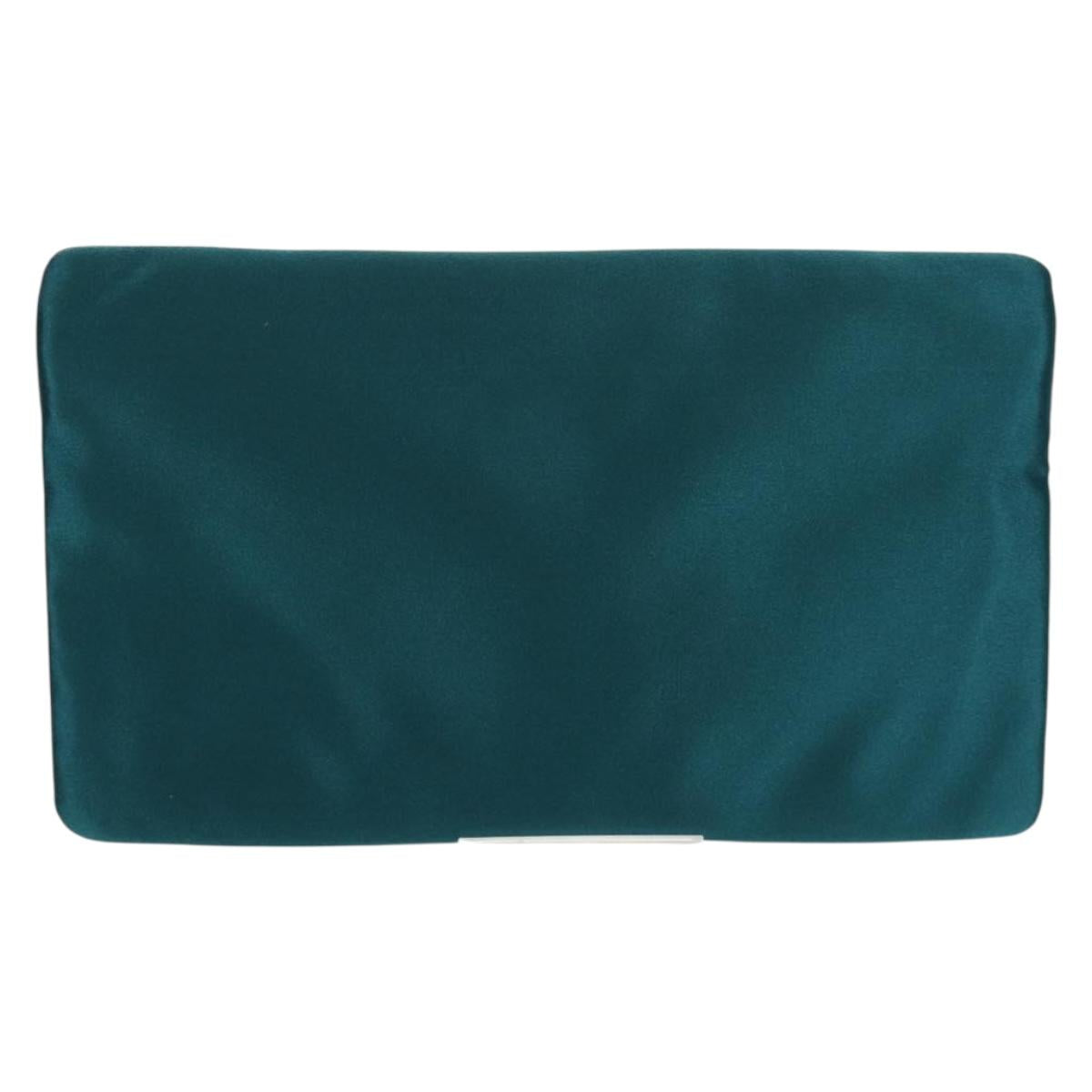 PRADA Pouch Satin Purple Gold Auth 154166M