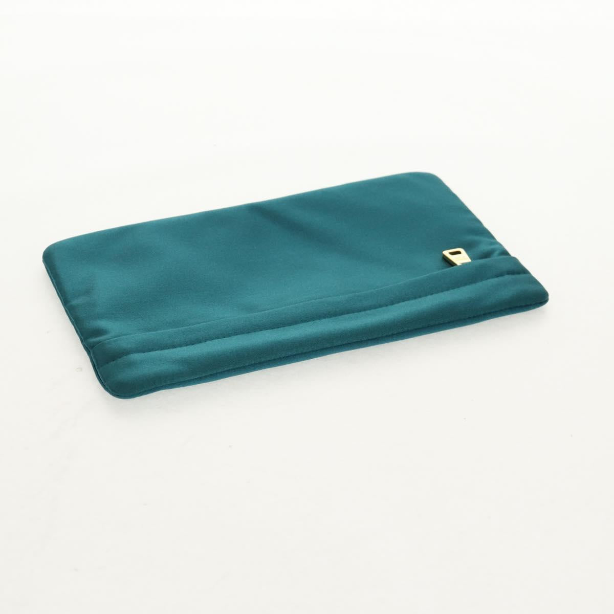 PRADA Pouch Satin Purple Gold Auth 154166M