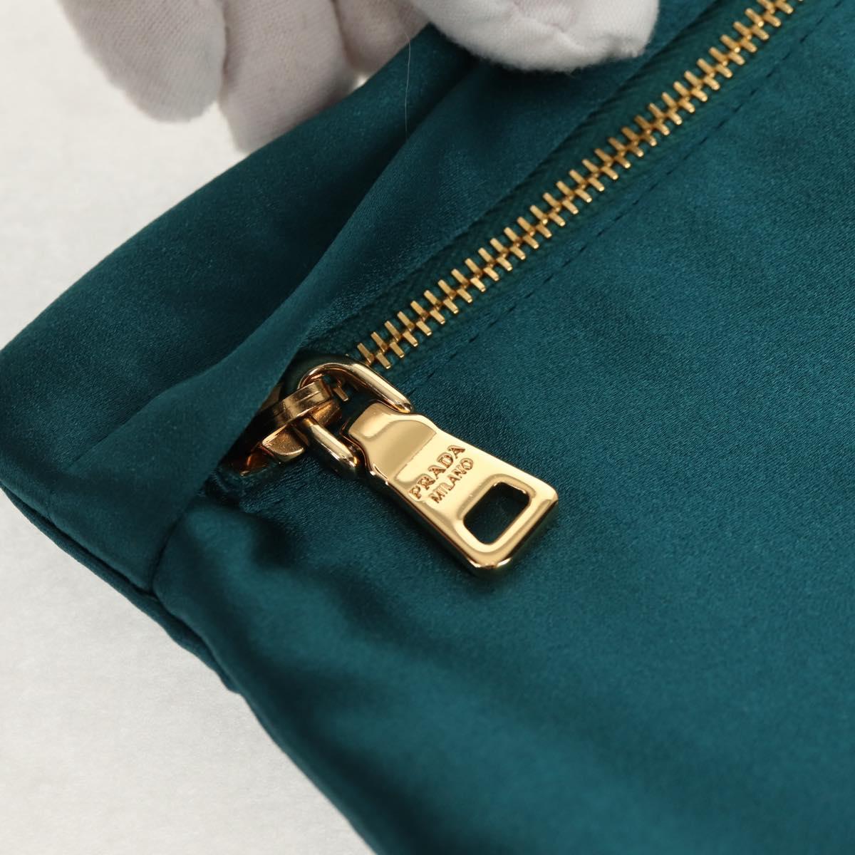 PRADA Pouch Satin Purple Gold Auth 154166M