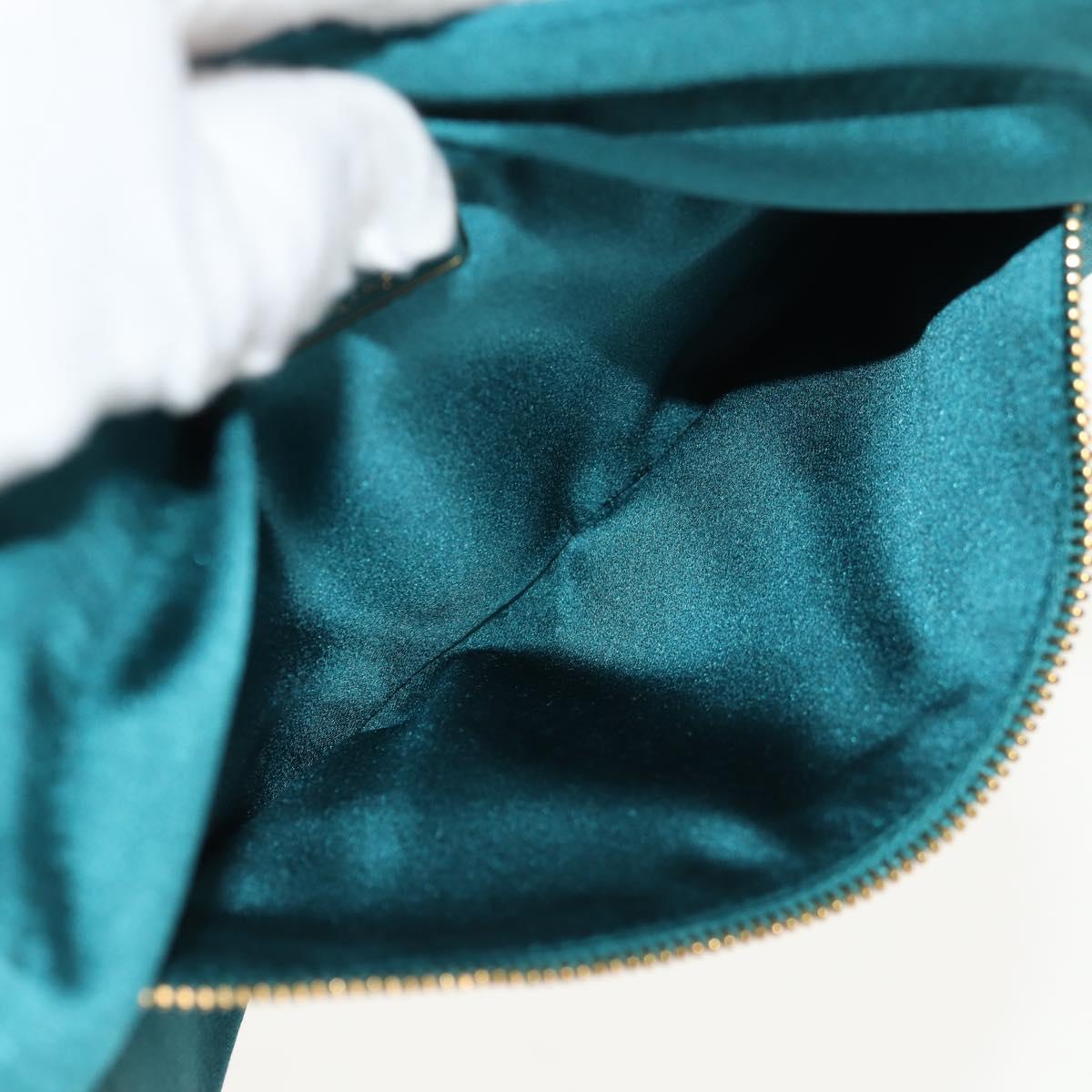 PRADA Pouch Satin Purple Gold Auth 154166M