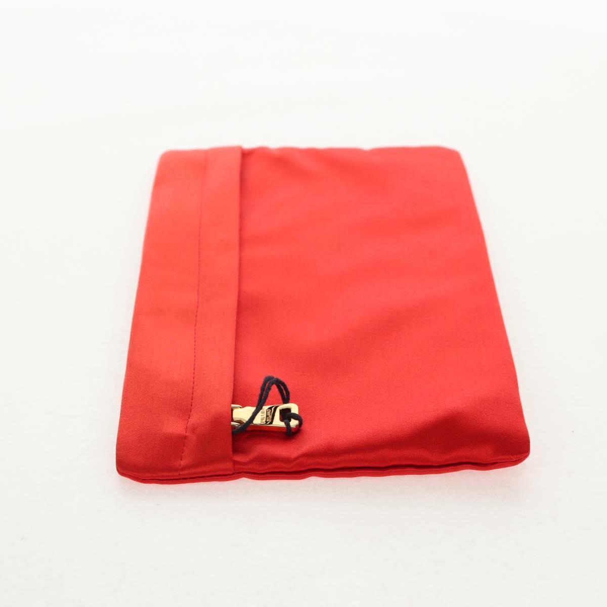 PRADA Pouch Satin Purple Gold Auth 154166M