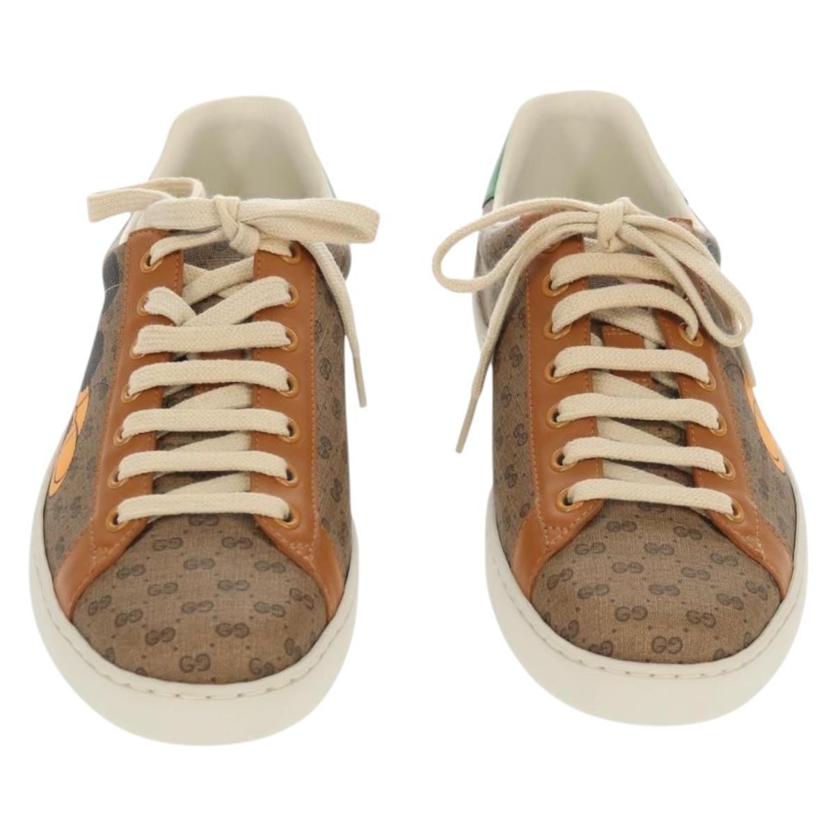 GUCCI Micro GG Canvas Disney Collaboration Sneakers Beige Auth 154167M