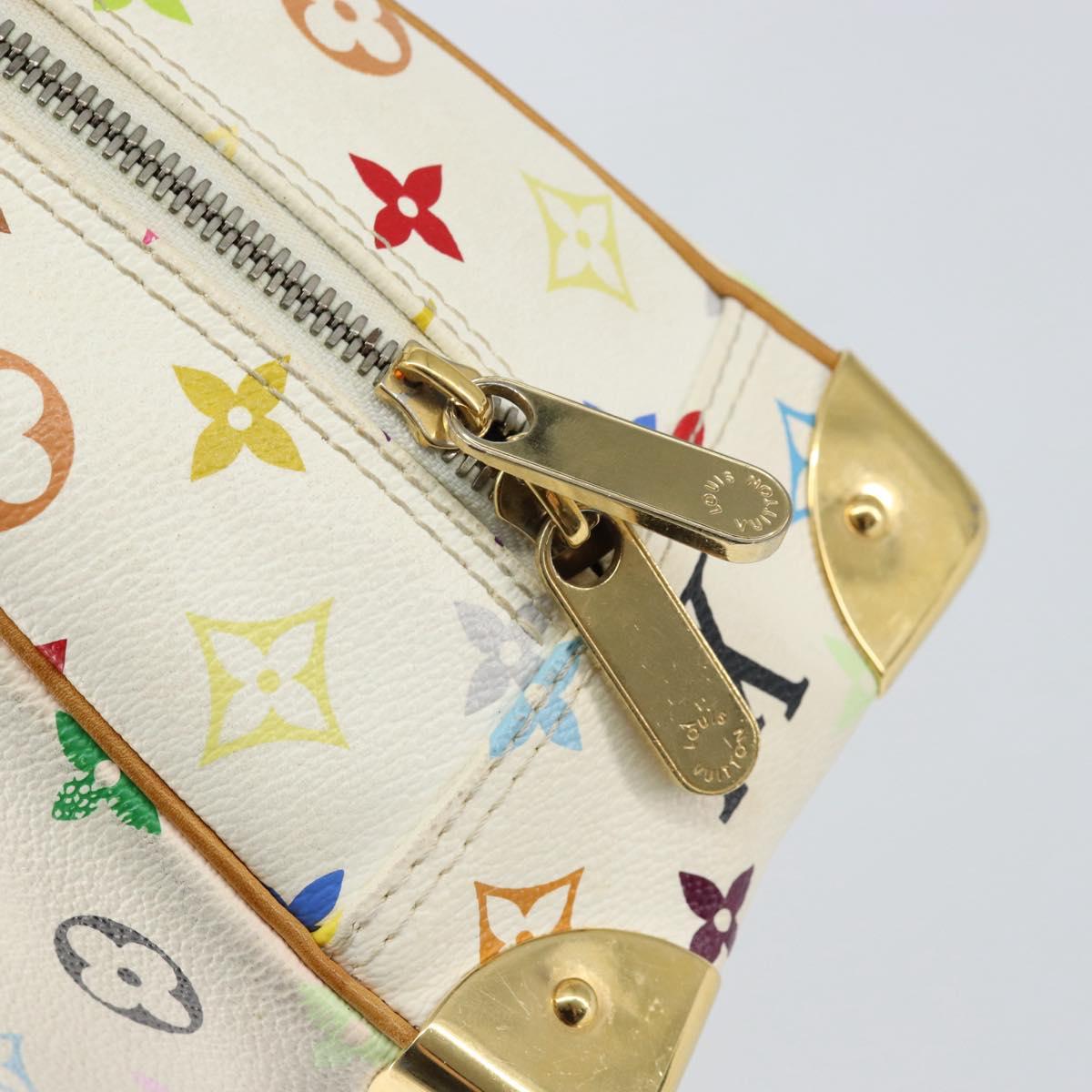 LOUIS VUITTON Monogram Multicolor Trouville Hand Bag White M92663 LV Auth 154169
