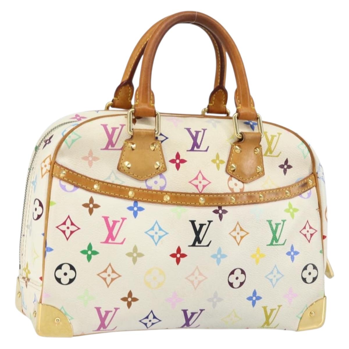 LOUIS VUITTON Monogram Multicolor Trouville Hand Bag White M92663 LV Auth 154169