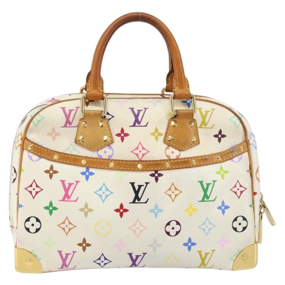 LOUIS VUITTON Monogram Multicolor Trouville Hand Bag White M92663 LV Auth 154169