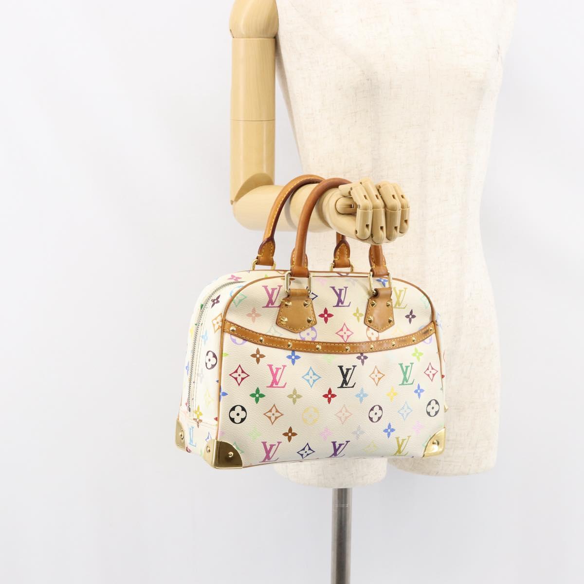 LOUIS VUITTON Monogram Multicolor Trouville Hand Bag White M92663 LV Auth 154169