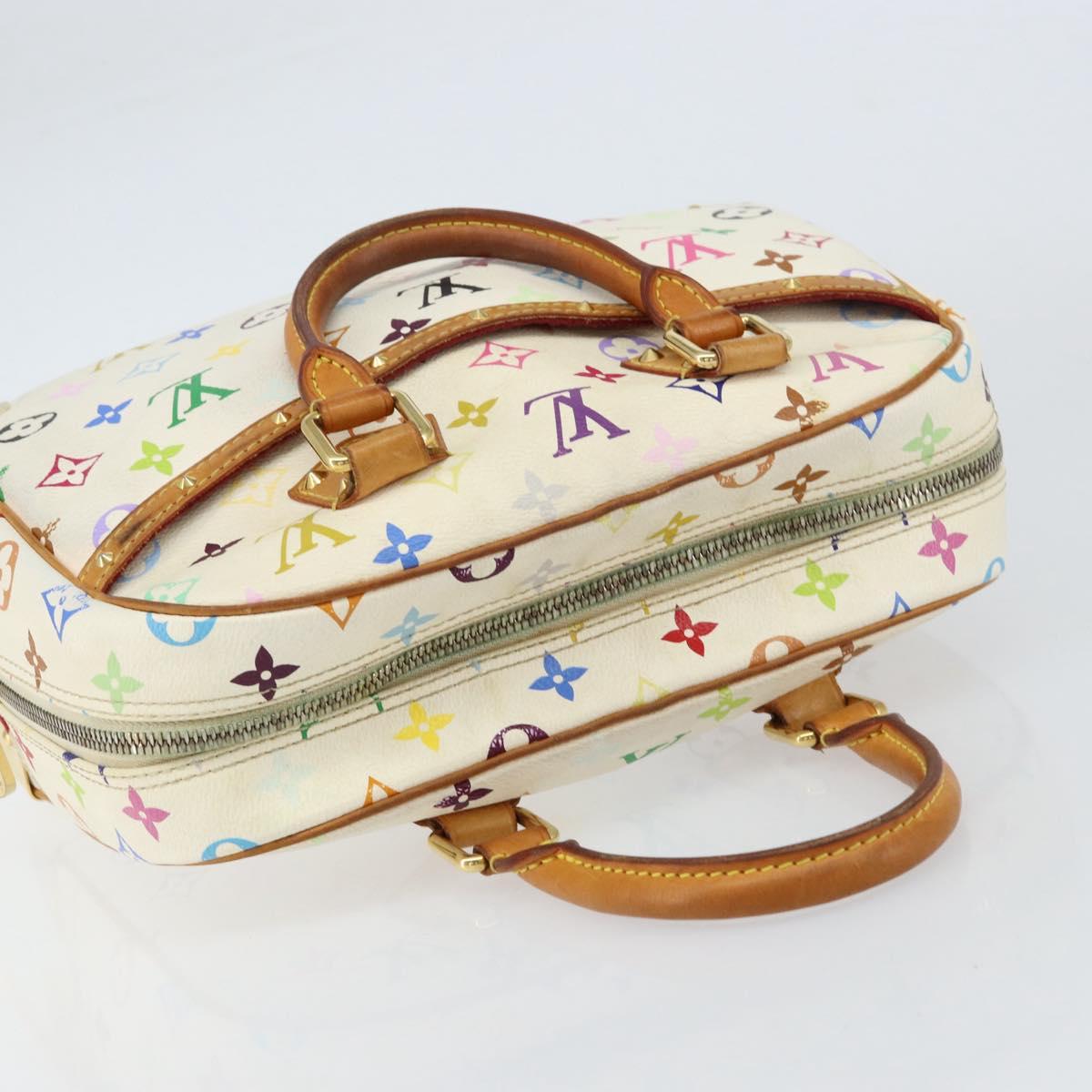 LOUIS VUITTON Monogram Multicolor Trouville Hand Bag White M92663 LV Auth 154169
