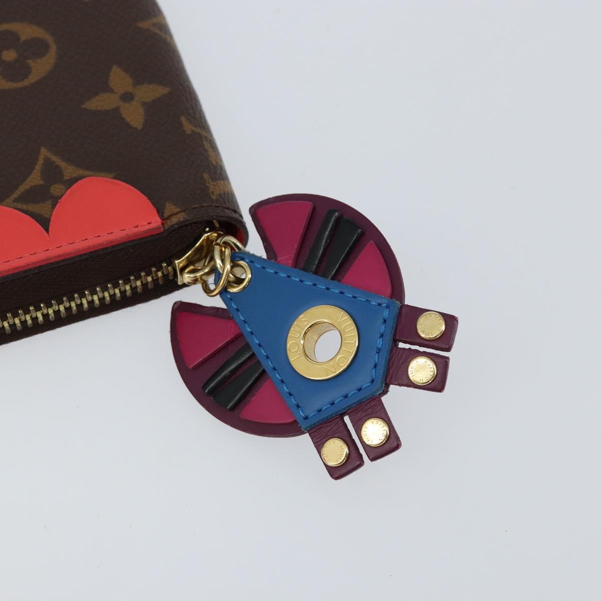 LOUIS VUITTON Monogram Totem Zippy Wallet Purple Red blue M61364 LV Auth 154173