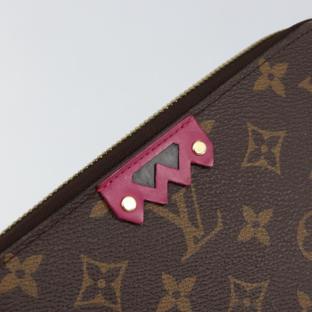 LOUIS VUITTON Monogram Totem Zippy Wallet Purple Red blue M61364 LV Auth 154173