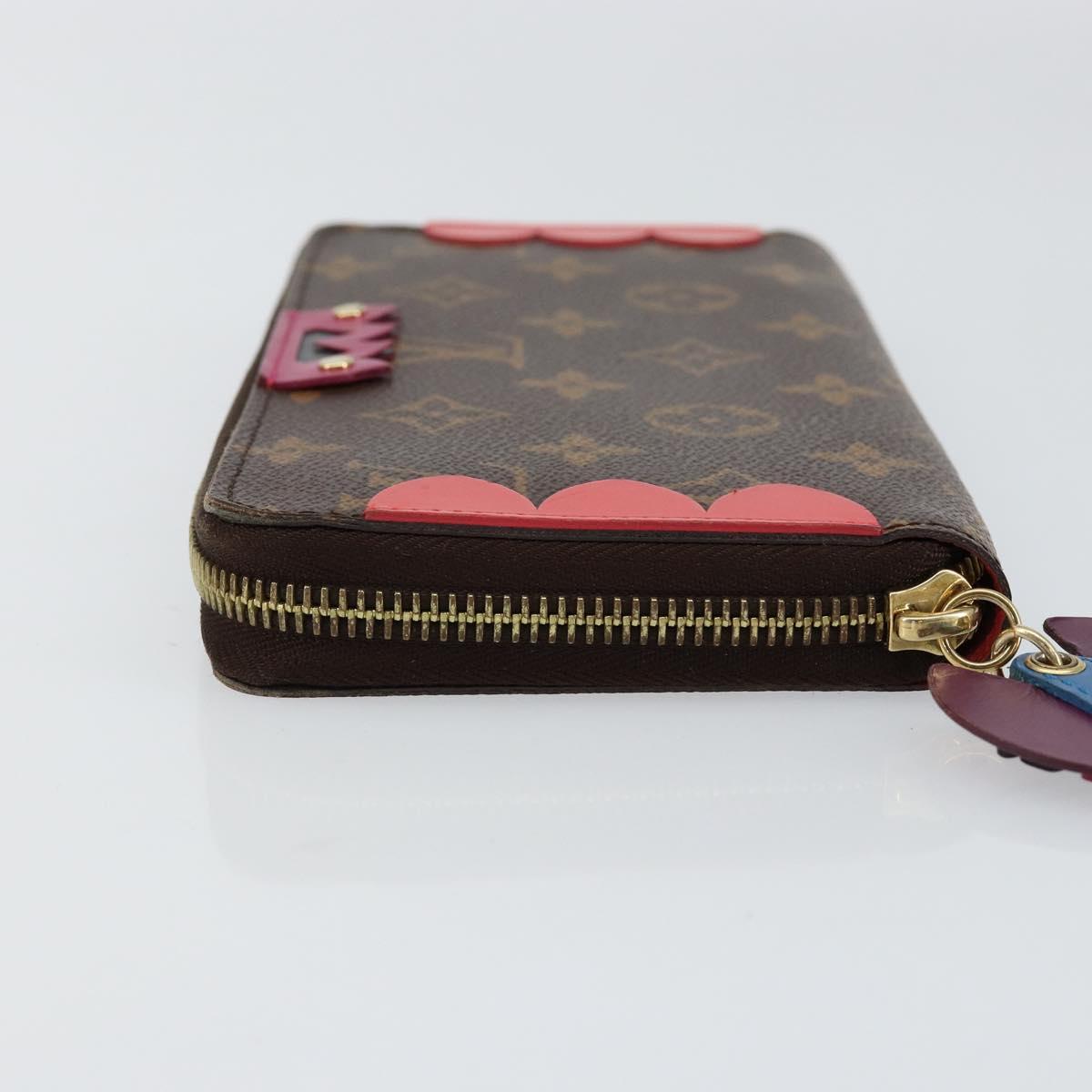LOUIS VUITTON Monogram Totem Zippy Wallet Purple Red blue M61364 LV Auth 154173