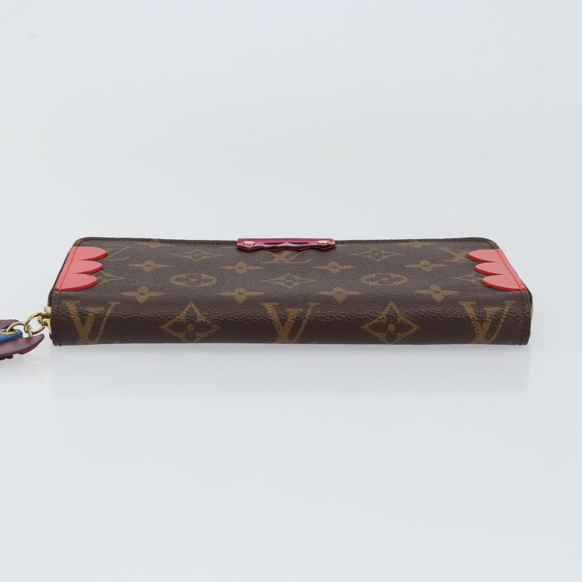 LOUIS VUITTON Monogram Totem Zippy Wallet Purple Red blue M61364 LV Auth 154173