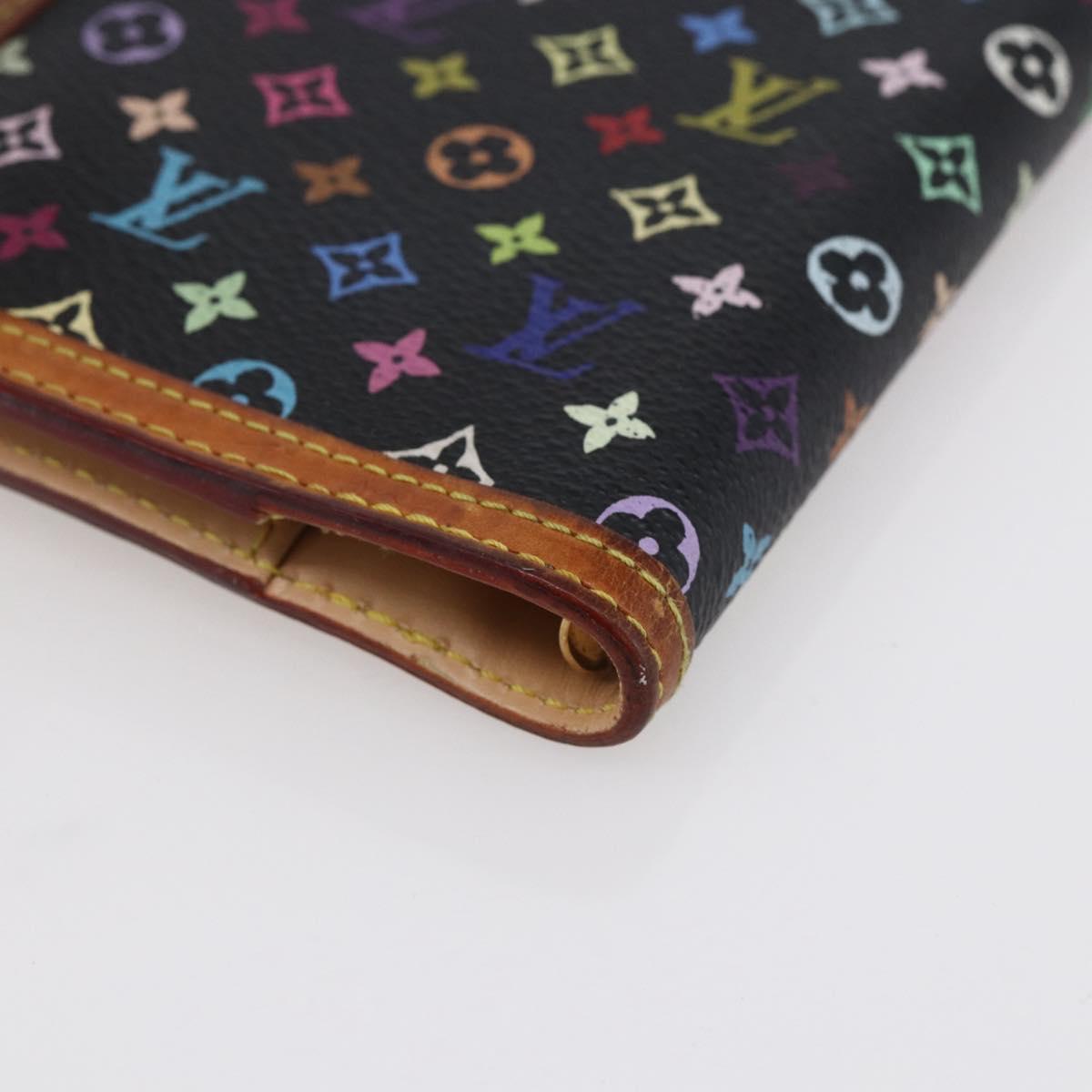LOUIS VUITTON Multicolor Agenda PM Day Planner Cover Black R20895 LV Auth 154177