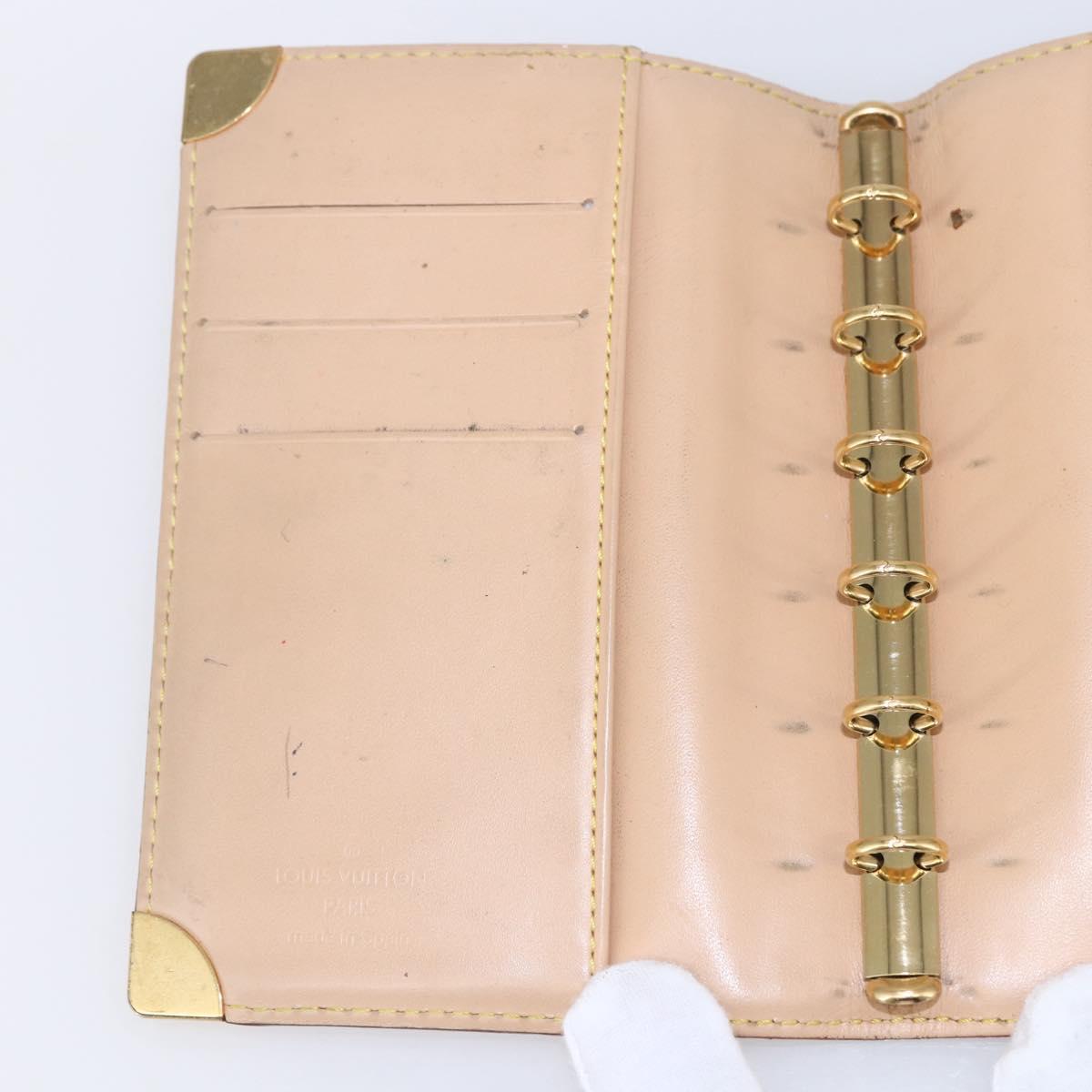 LOUIS VUITTON Multicolor Agenda PM Day Planner Cover Black R20895 LV Auth 154177