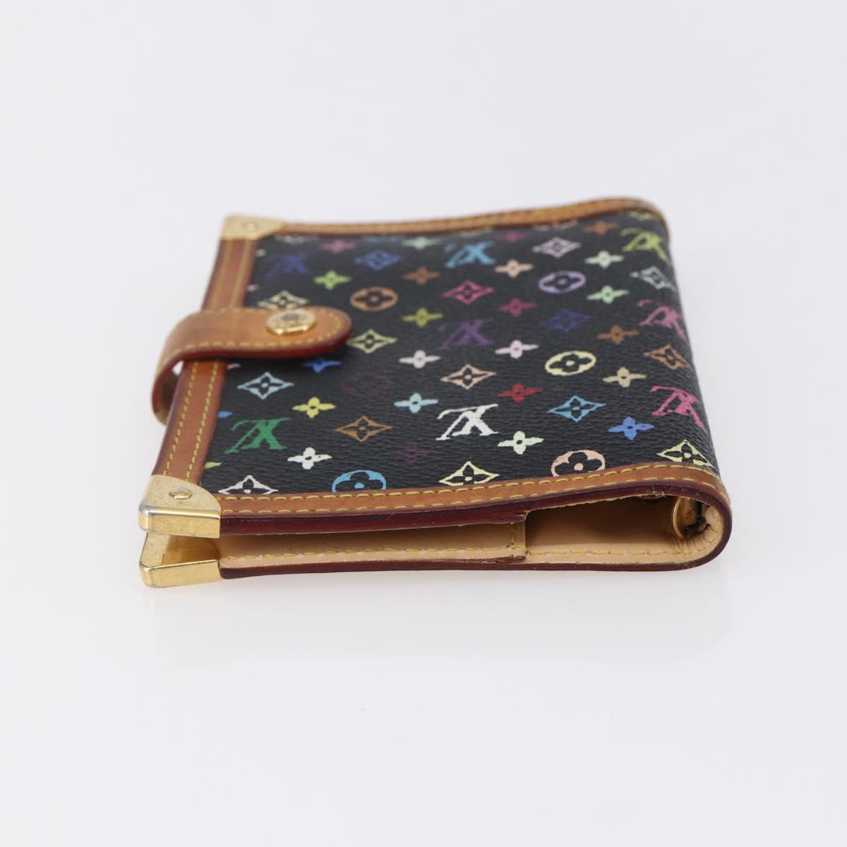 LOUIS VUITTON Multicolor Agenda PM Day Planner Cover Black R20895 LV Auth 154177
